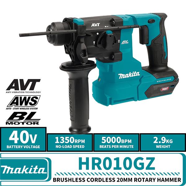 MÁY KHOAN BÊ TÔNG DÙNG PIN 40V MAKITA HR010GZ (CHƯA PIN SẠC)