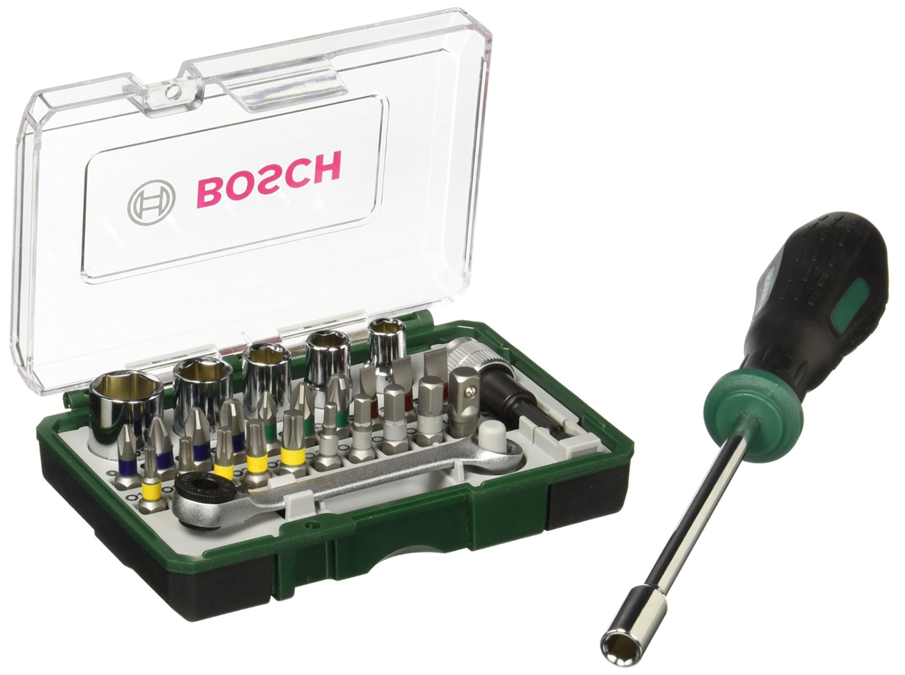 BỘ MŨI VẶN VÍT 27 MÓN KÈM TAY CẦM BOSCH 2607017331