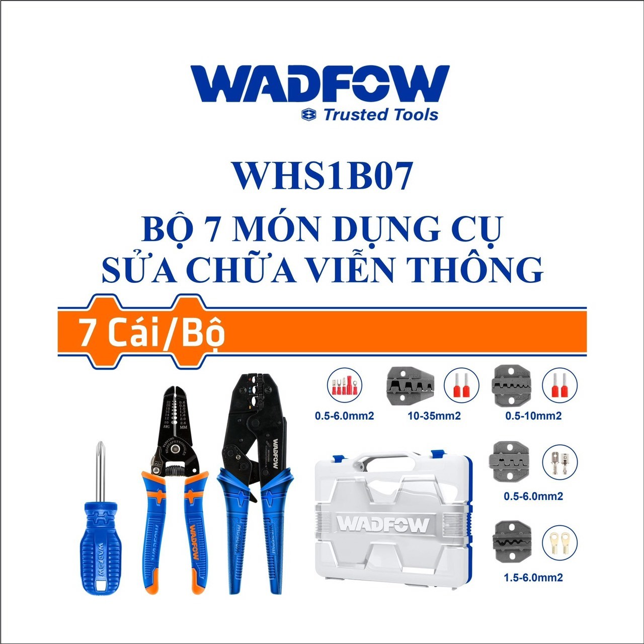 BỘ 7 MÓN DỤNG CỤ SỬA CHỮA VIỄN THÔNG WADFOW WHS1B07