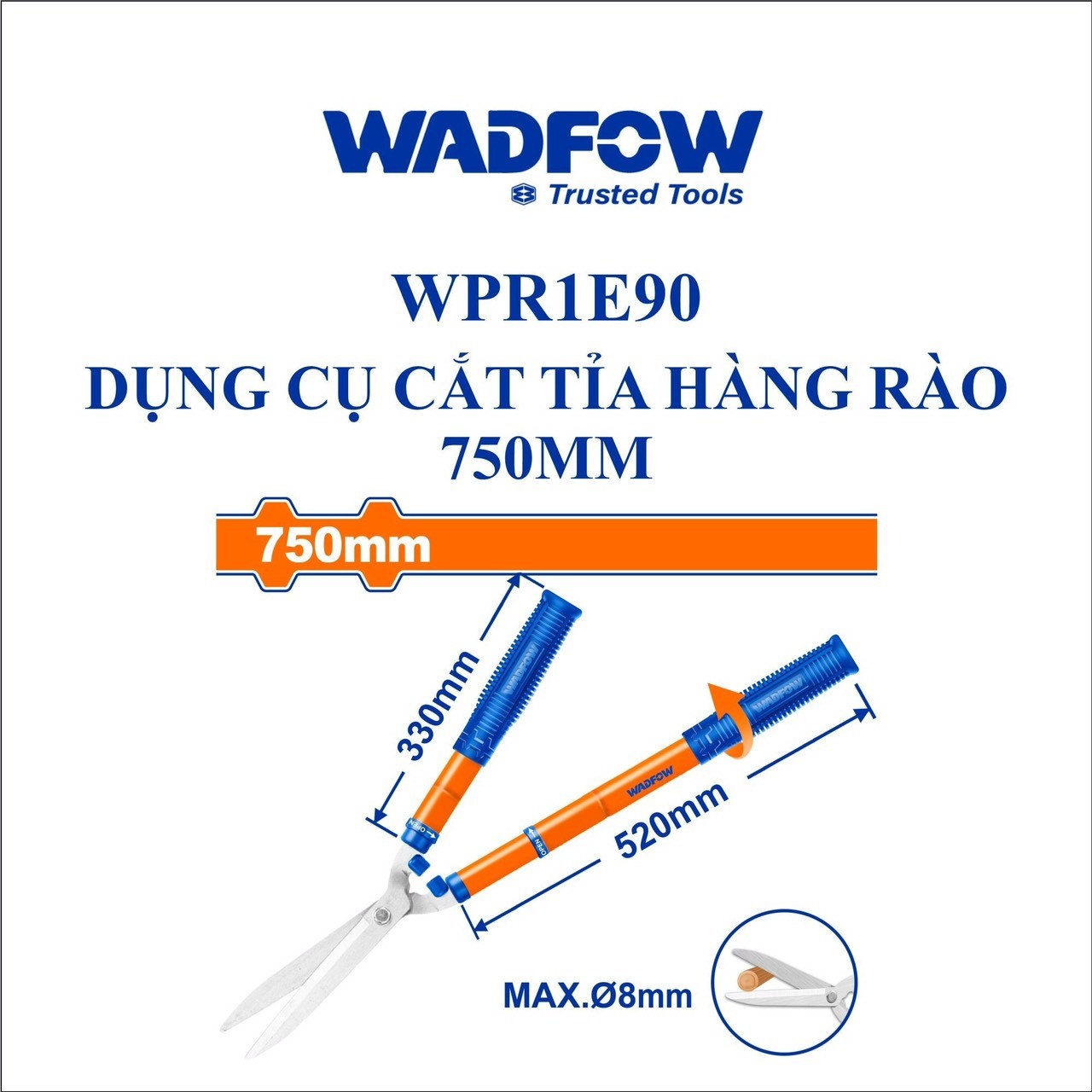 DỤNG CỤ CẮT TỈA HÀNG RÀO 750MM WADFOW WPR1E90