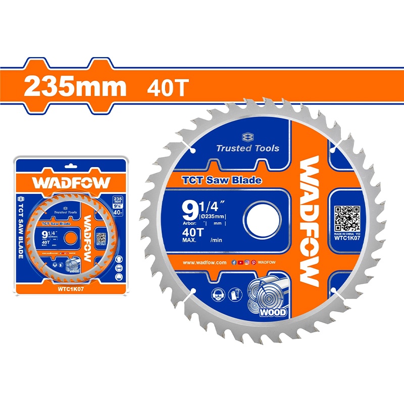 LƯỠI CƯA GỖ 235MM 40T WADFOW WTC1K07