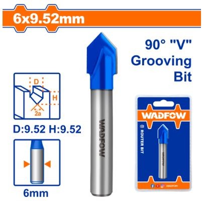 MŨI PHAY GỖ CẮT RÃNH V 6X9.5MM WADFOW WRG2403