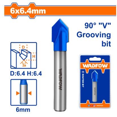 MŨI PHAY GỖ CẮT RÃNH V 6X6.4MM WADFOW WRG2401