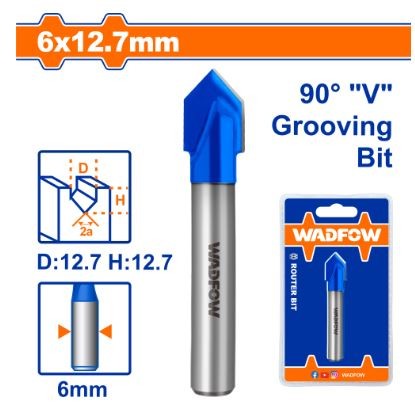 MŨI PHAY GỖ CẮT RÃNH V 6X12.7MM WADFOW WRG2404