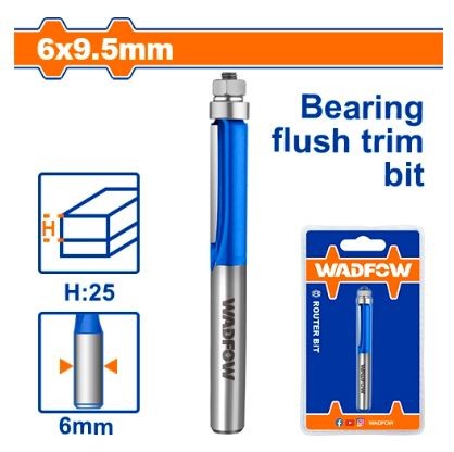 MŨI PHAY GỖ THẲNG BI DƯỚI 6X6X9.5MM WADFOW WRG7403