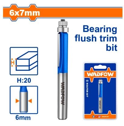 MŨI PHAY GỖ THẲNG BI DƯỚI 6X6X7MM WADFOW WRG7401