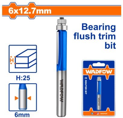 MŨI PHAY GỖ THẲNG BI DƯỚI 6X6X12.7MM WADFOW WRG7404