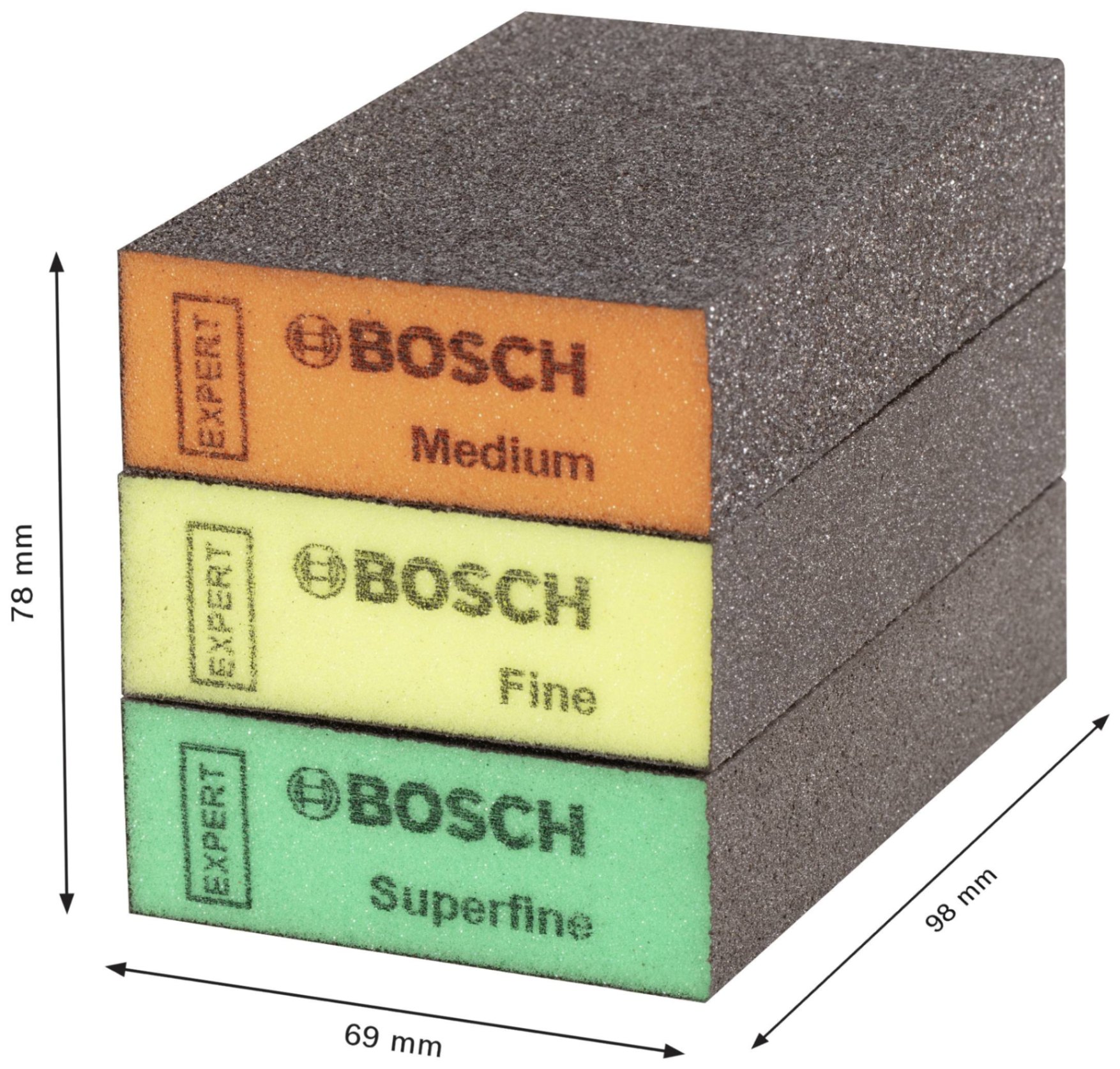 BỘ 3 MIẾNG FOAM CHÀ GỖ BOSCH 2608901175