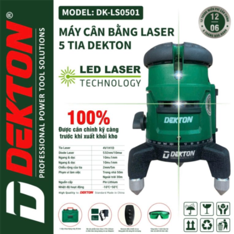 MÁY CÂN MỰC LASER 5 TIA XANH DEKTON DK-LS0501