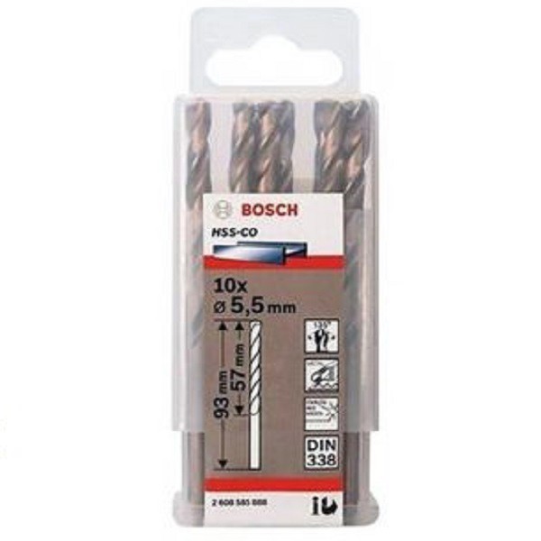 MŨI KHOAN INOX HSS-CO 5.5MM BOSCH 2608585888 (HỘP 10 MŨI)