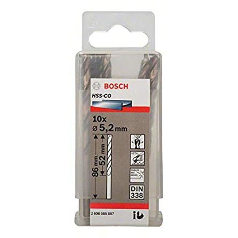 MŨI KHOAN INOX HSS-CO 5.2MM BOSCH 2608585887 (HỘP 10 MŨI)