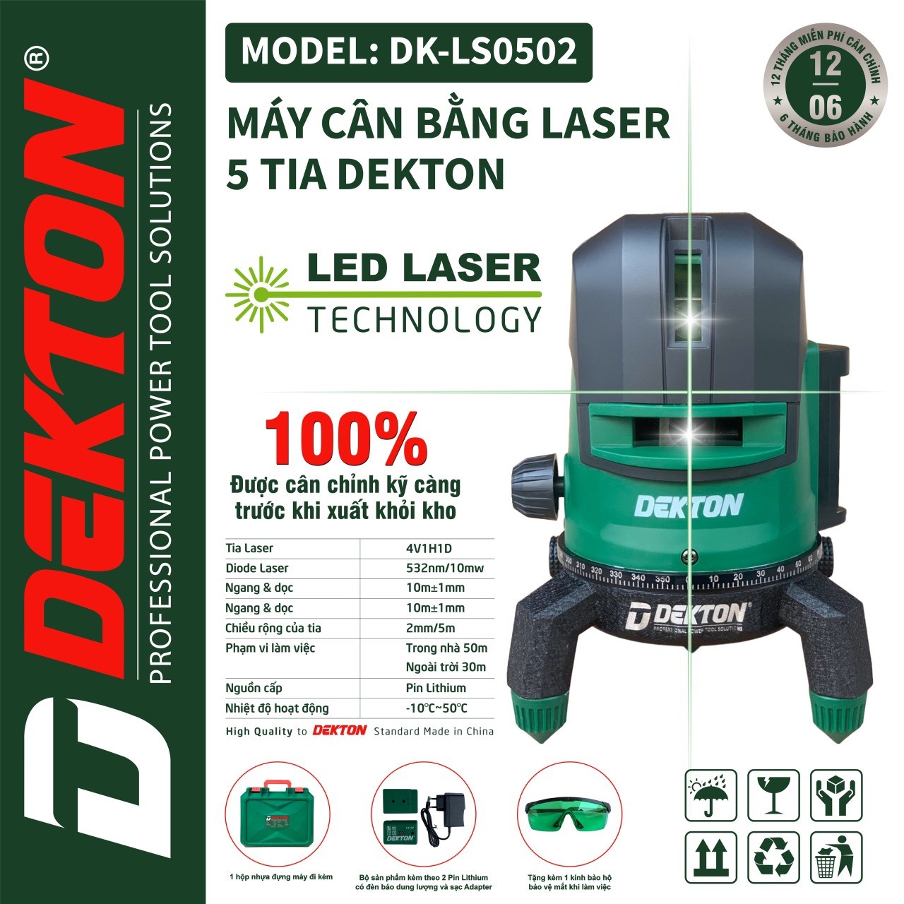 MÁY CÂN BẰNG LASER 5 TIA XANH DEKTON DK-LS0502