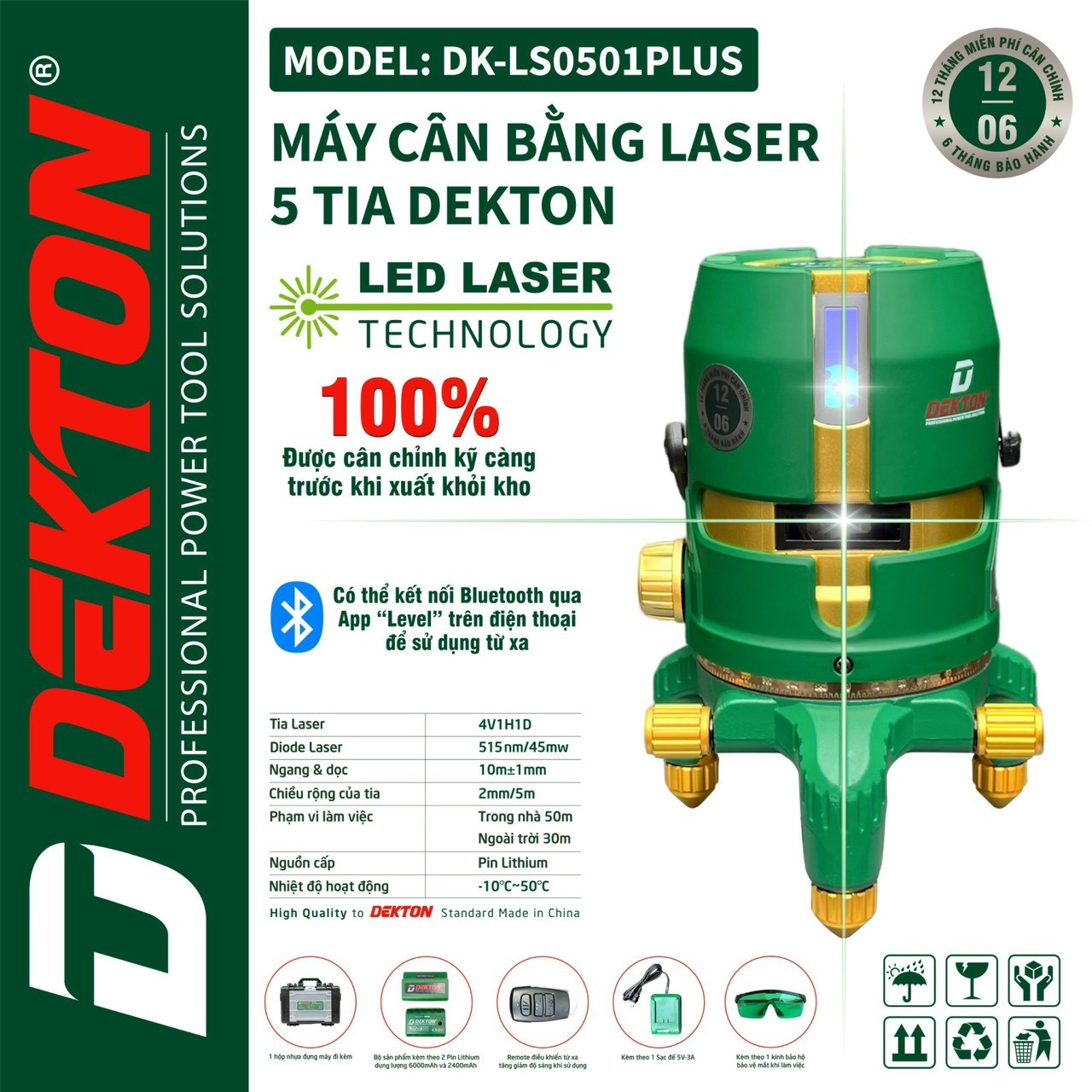 MÁY CÂN MỰC LASER TIA XANH DEKTON DK-LS0501PLUS