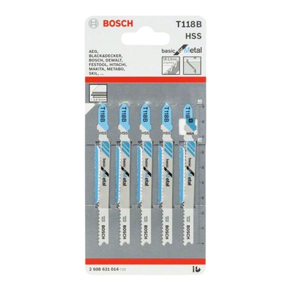 LƯỠI CƯA LỌNG SẮT T118B BOSCH 2608631014 (BỘ 5 LƯỠI)