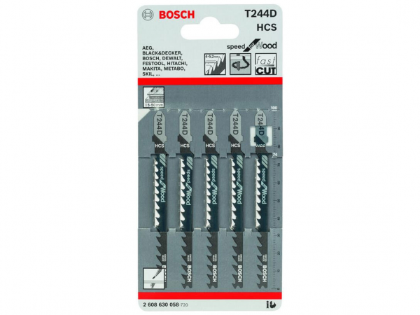 LƯỠI CƯA LỌNG GỖ T244D (BỘ 5 LƯỠI) BOSCH 2608630058