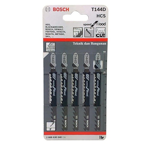 LƯỠI CƯA LỌNG GỖ T144D (BỘ 5 LƯỠI) BOSCH 2608630040