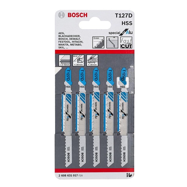 LƯỠI CƯA LỌNG INOX T127D (BỘ 5 LƯỠI) BOSCH 2608631017