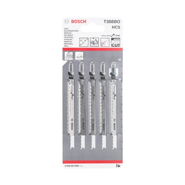 LƯỠI CƯA LỌNG GỖ T308BO (BỘ 5 LƯỠI) BOSCH 2608663868