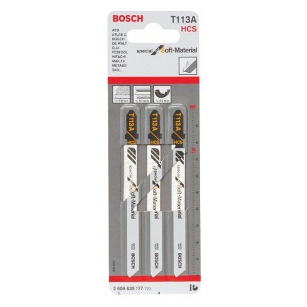 LƯỠI CƯA LỌNG T113A (BỘ 3 LƯỠI) (CẮT VẬT LIỆU MỀM) BOSCH 2608635177