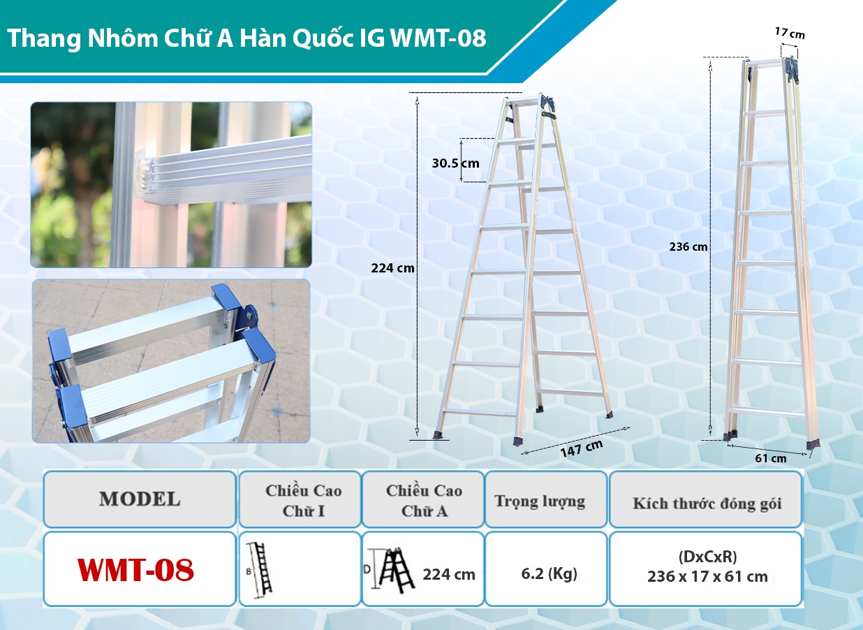 THANG NHÔM CHỮ A HÀN QUỐC IG WMT-08