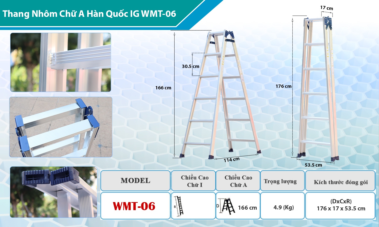 THANG NHÔM CHỮ A HÀN QUỐC IG WMT-06