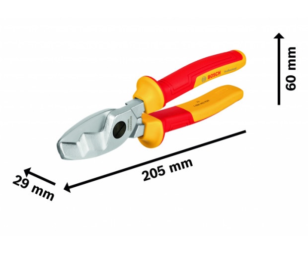 KỀM CẮT CÁP CÁCH ĐIỆN VDE 200 MM BOSCH 1600A02NF4