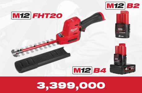 OPE T11/2024 MÁY TỈA HÀNG RÀO MILWAUKEE M12 FHT20 - PIN M12 B2 - PIN M12 B4