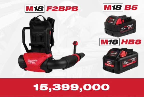 OPE T11/2024 MÁY THỔI BỤI MILWAUKEE M18 F2BPB - PIN M18B5 - PIN M18 HB8