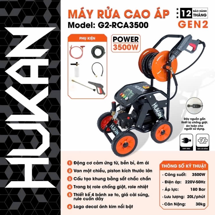 MÁY RỬA XE HUKAN G2-CA3003 CỰC NHỎ GỌN SIÊU TIỆN LỢI CHÍNH HÃNG