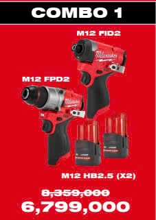 T2/2025 SP COMBO MÁY KHOAN M12 FPD2 - MÁY VẶN VÍT M12 FID2 - 2 PIN M12 HB2.5