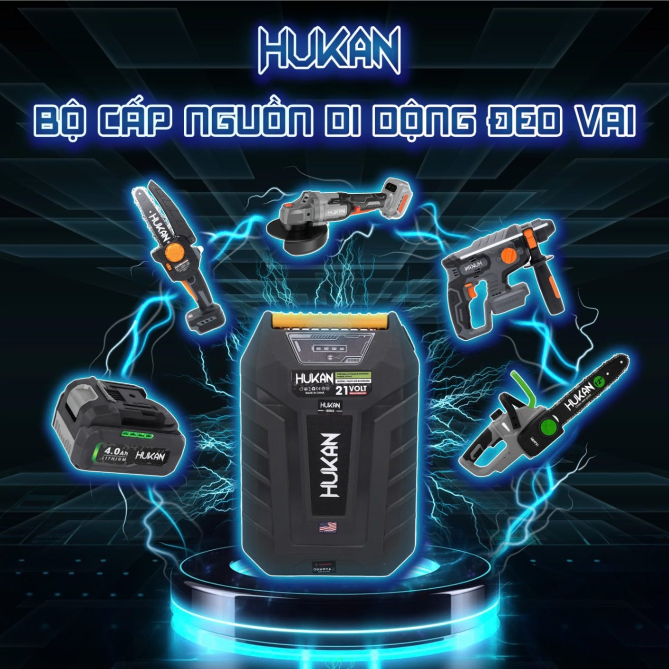 Bộ cấp nguồn di động ( Đeo vai ) Hukan HM21-G2-BCN50205