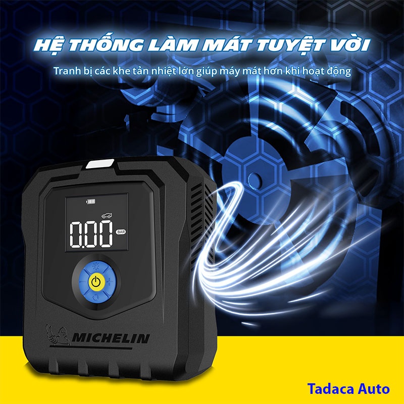 MÁY BƠM LỐP KHÔNG DÂY MICHELIN CÔNG SUẤT CAO M2567 (PIN TÍCH HỢP BÊN TRONG)