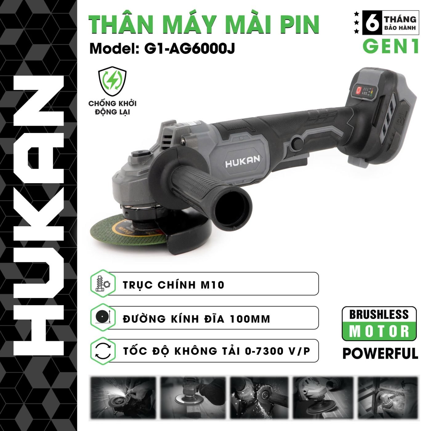 THÂN MÁY MÀI PIN HUKAN G1-AG6000J HUKAN