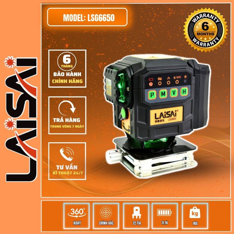 MÁY CÂN MỰC LASER 12 TIA XANH LAISAI LSG6650S