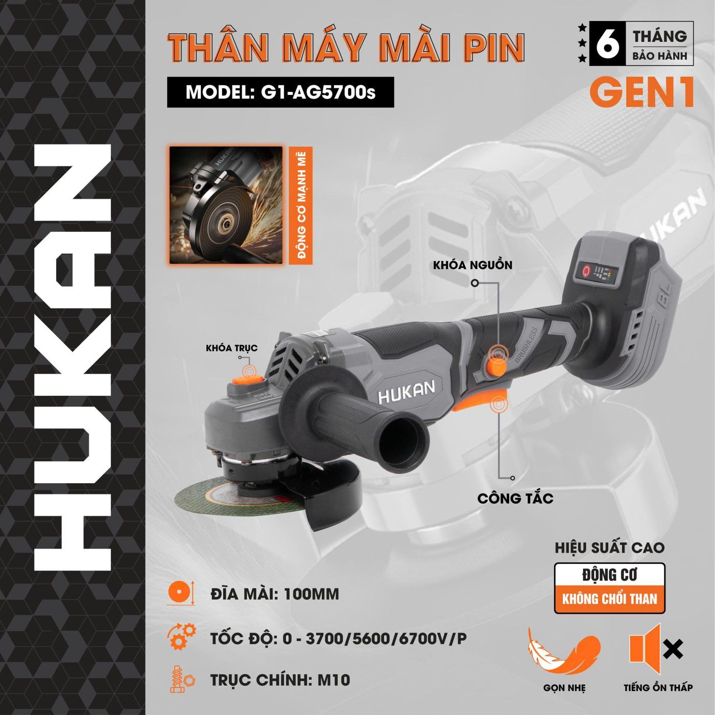 THÂN MÁY MÀI PIN (GEN 1) G1-AG5700s HUKAN