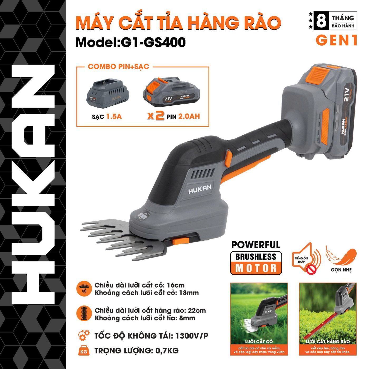 BỘ MÁY CẮT TỈA HÀNG RÀO (GEN1) G1-GS400