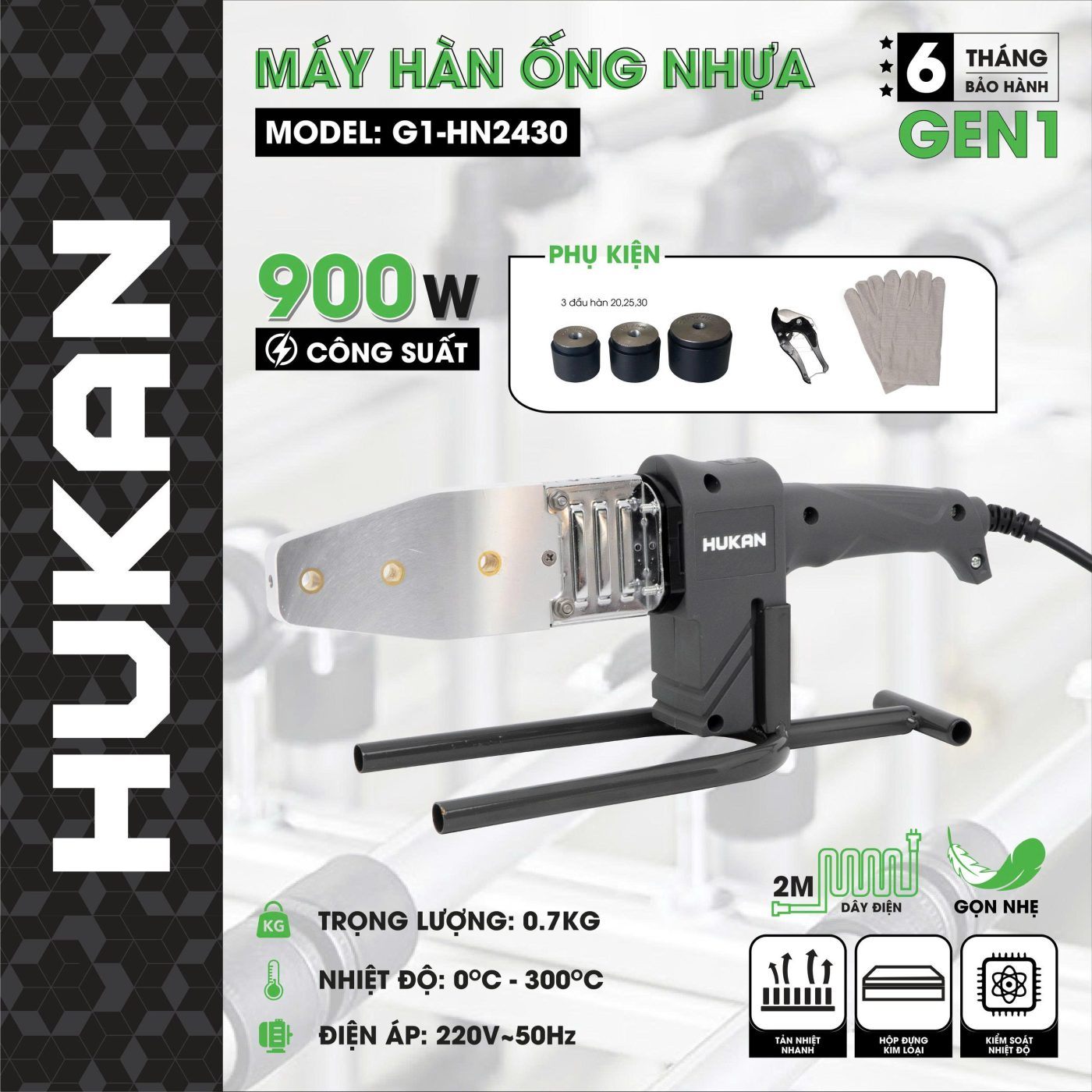 MÁY HÀN ỐNG NHỰA G1-HN2430 HUKAN