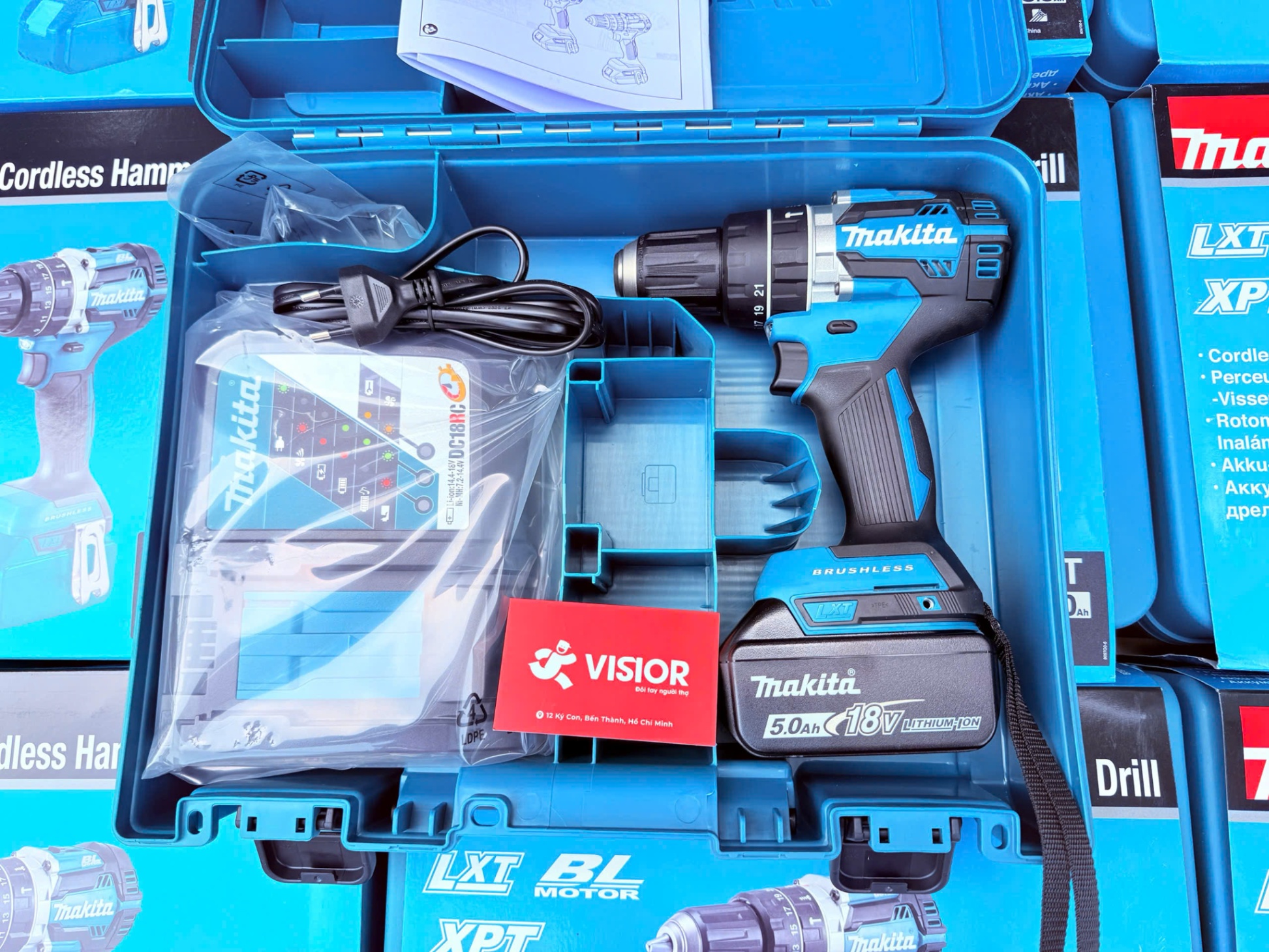 COMBO MÁY KHOAN PIN MAKITA DHP484RT + 1 PIN BL1850 + 1 SẠC DC18RC