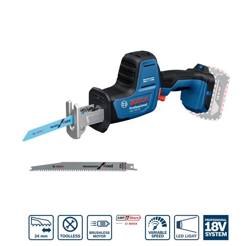 MÁY CƯA KIẾM DÙNG PIN 18V BOSCH GSA 18V-24