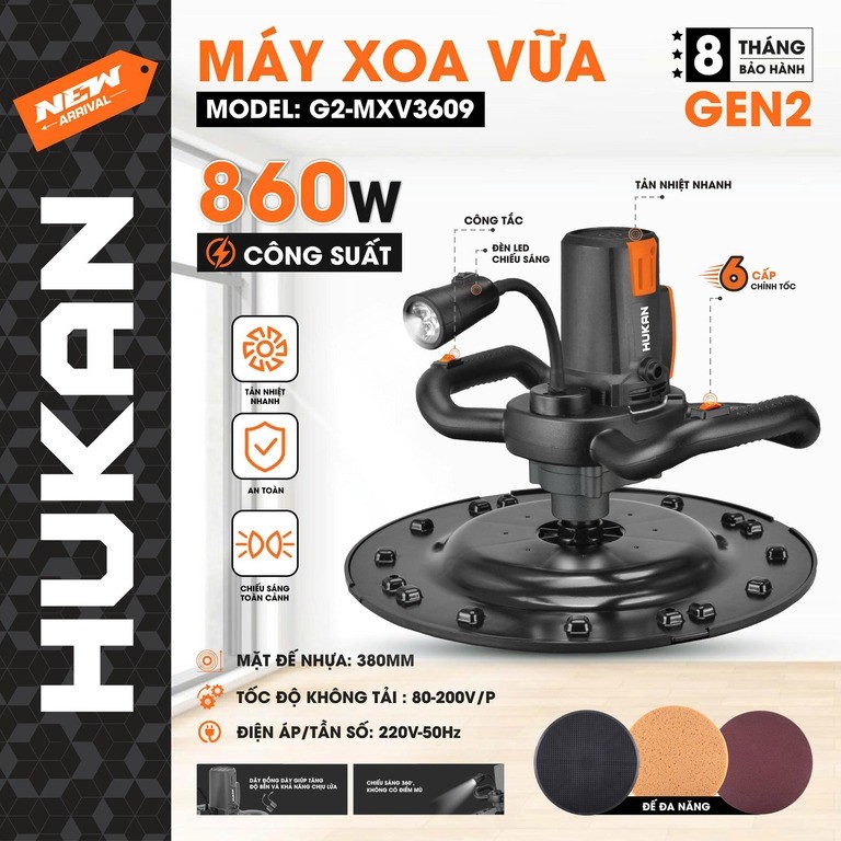 Máy xoa vữa Hukan G2-MXV 3609 Hukan