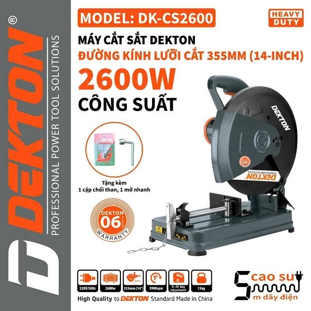 MÁY CẮT SẮT DEKTON DK-CS2600 CÔNG SUẤT 2600W