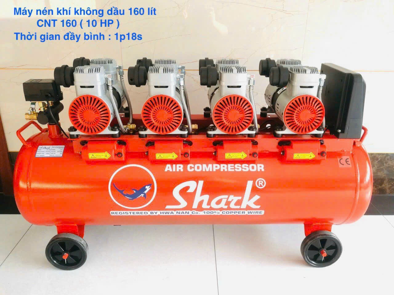 MÁY NÉN KHÍ KHÔNG DẦU 140 LÍT SHARK CNT-160