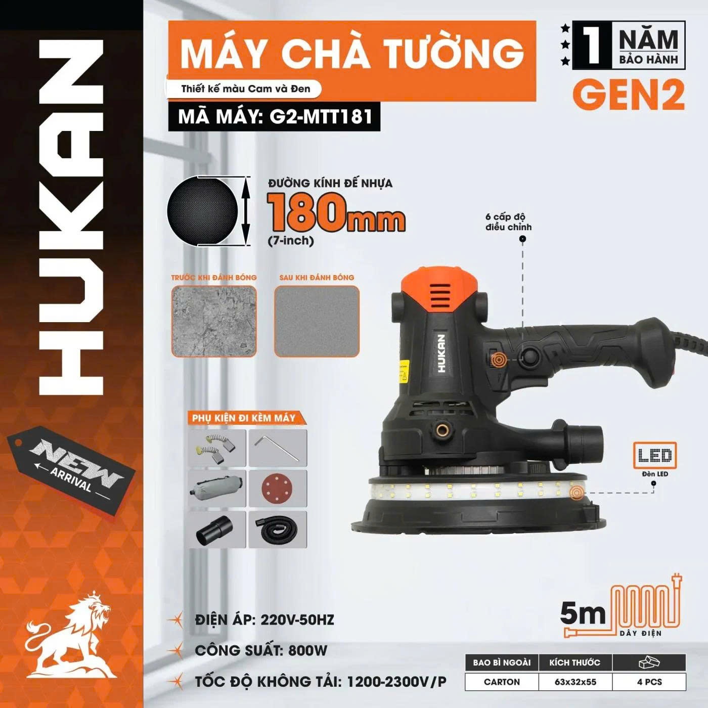 Máy chà tường G2-MTT181 Hukan