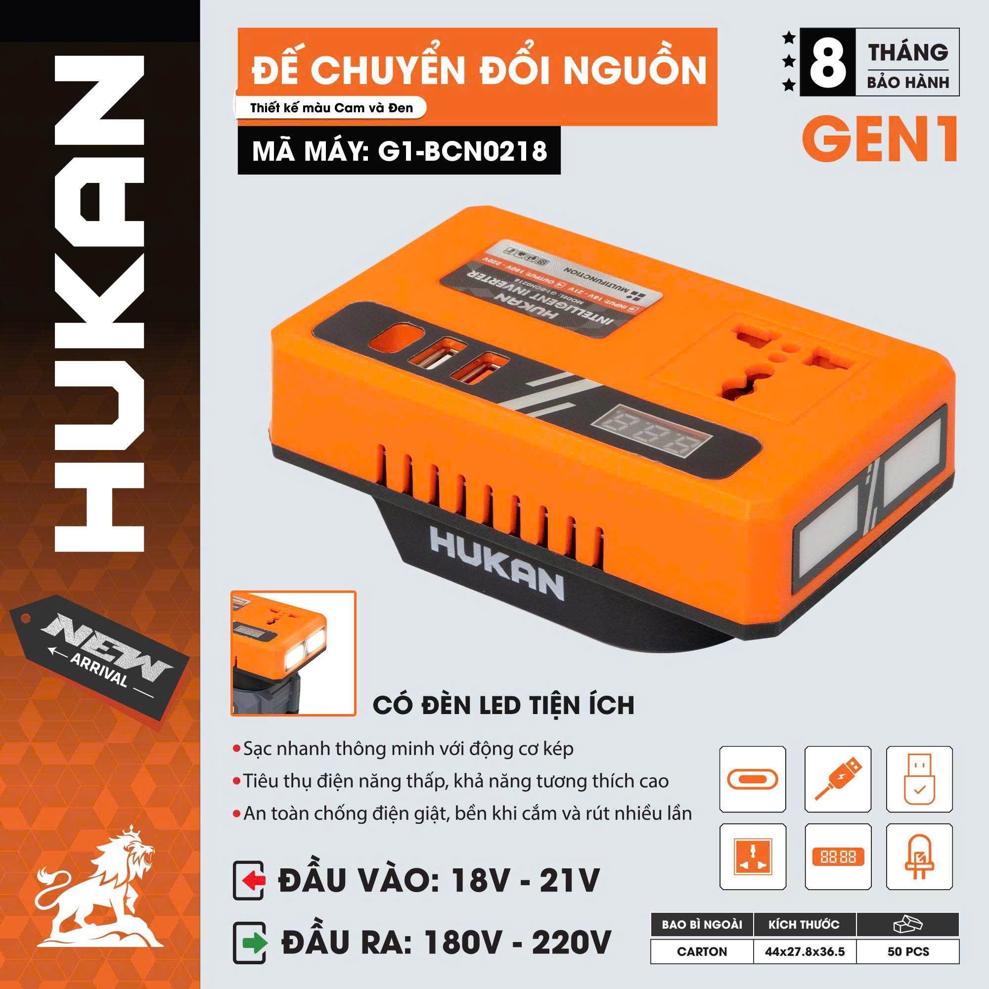 Đế chuyển đổi nguồn (GEN 1) G1-BCN0218 Hukan