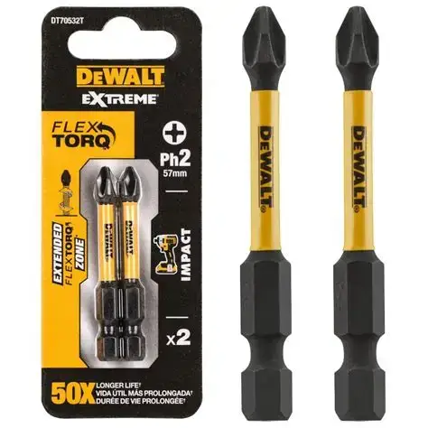 MŨI VẶN VÍT PH2-57MM DEWALT DT70532T-QZ (2 MŨI/BỘ)