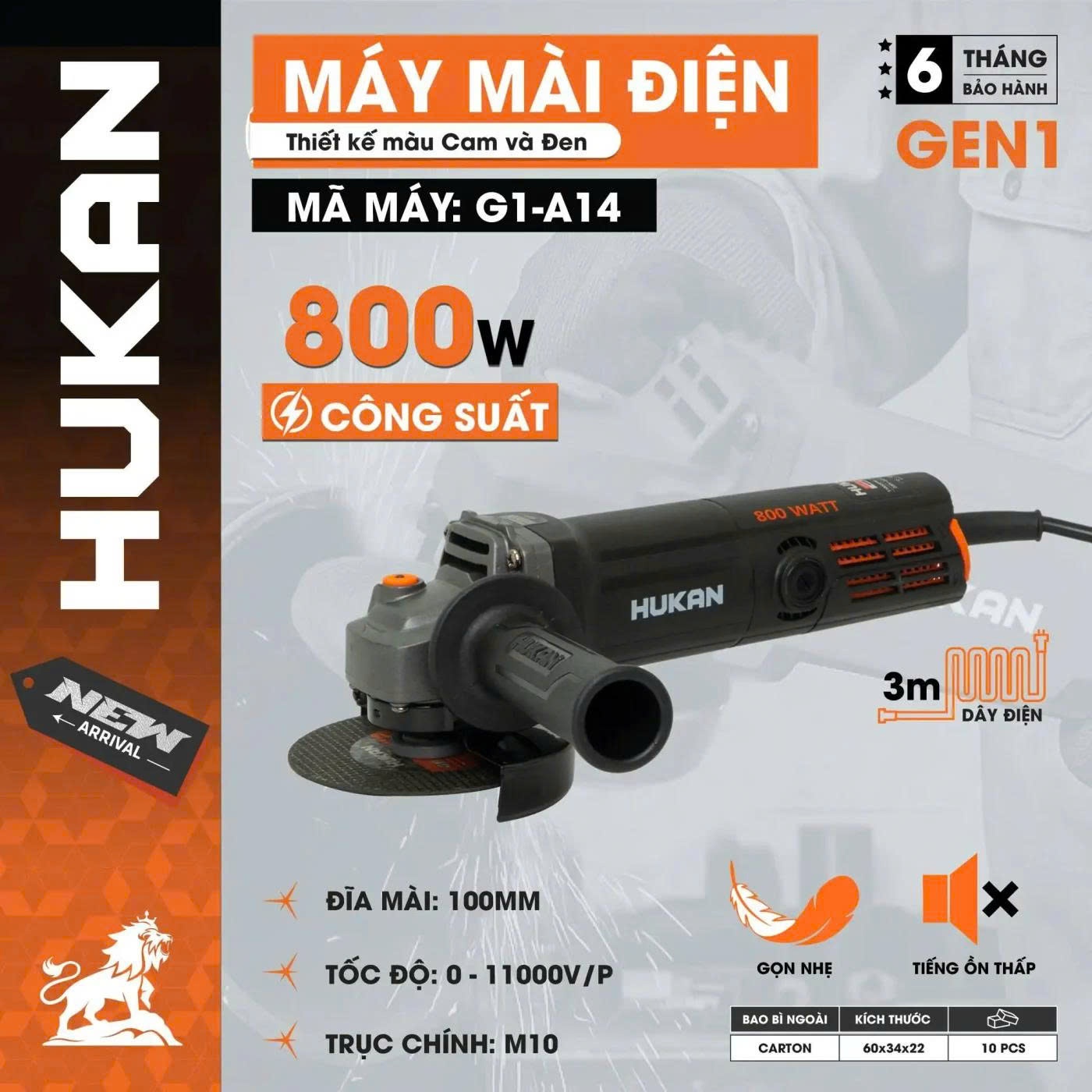 MÁY MÀI CÔNG TẮC ĐUÔI 800W HUKAN G1-A14