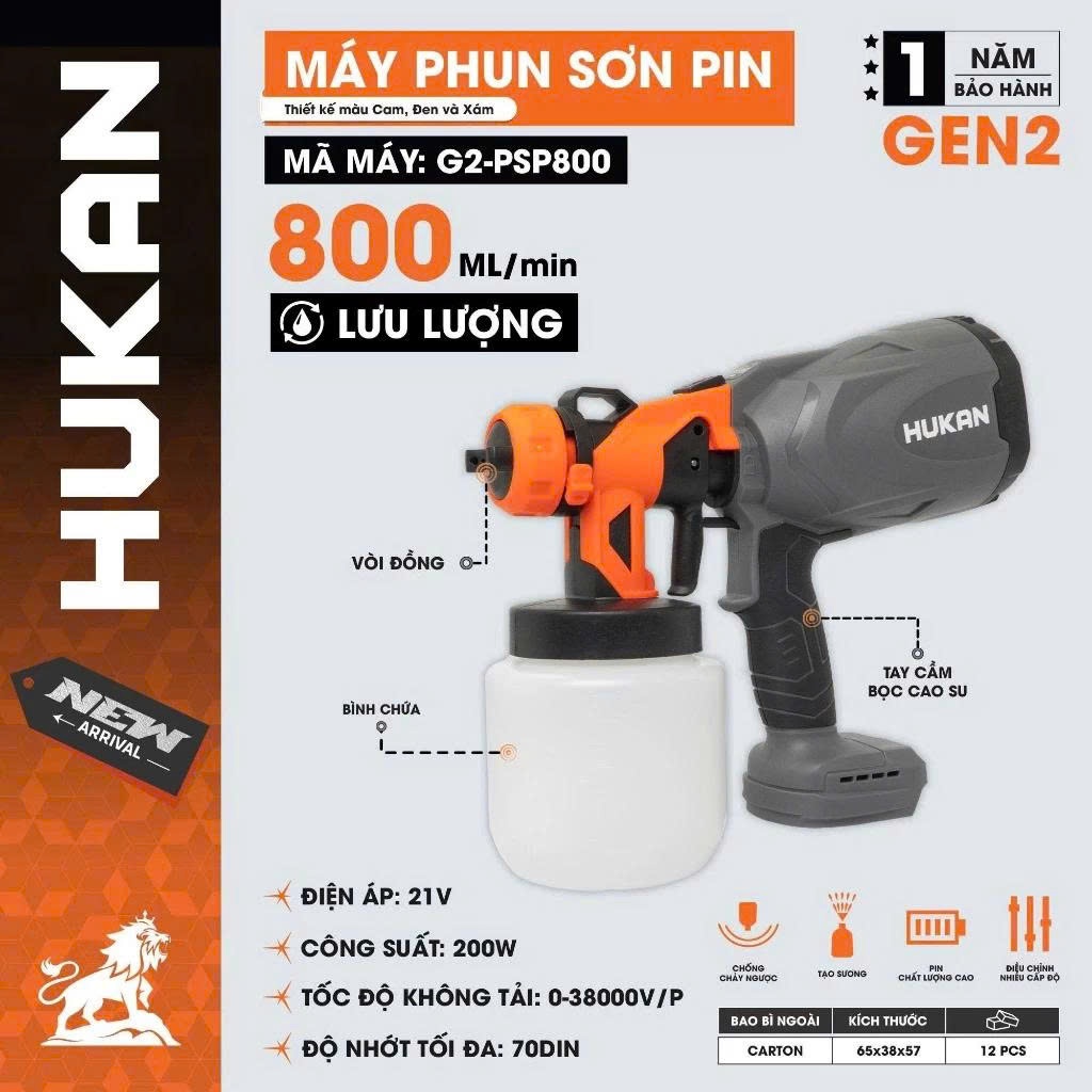 THÂN MÁY PHUN SƠN (GEN2) BODY G2-PSP800 HUKAN