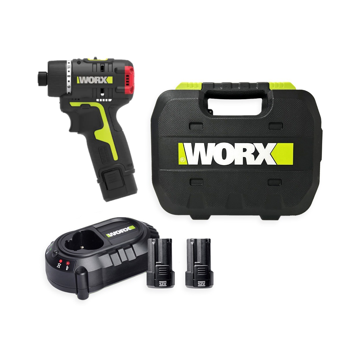 Bộ Máy vặn vít cấp trượt dùng pin 12V Worx WU129 (2 pin 2.0Ah, 1 sạc)