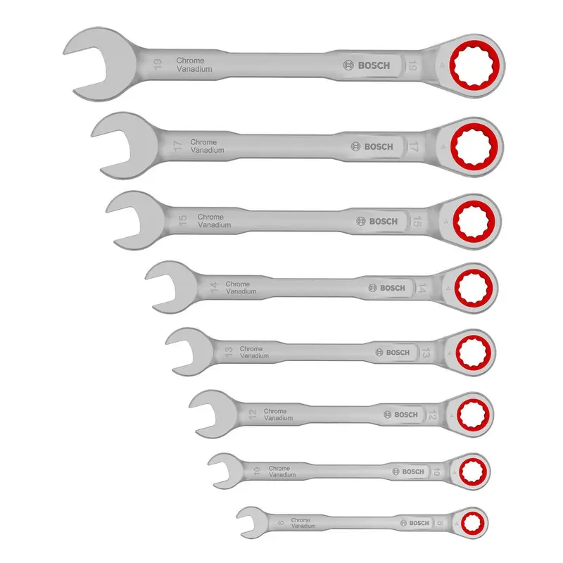 Bộ cờ lê vòng miệng bánh cóc (8–19 mm) 8 chi tiết 1600A03AG5 Bosch