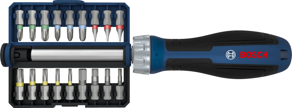 Bộ tua vít bánh cóc 19 chi tiết 1600A039PR Bosch